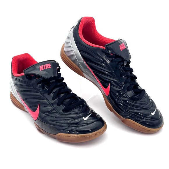 Nike Tiempo Indoor Soccer Football Shoes Mens US 8.5 Black Silver Orange Tan - Picture 1 of 13